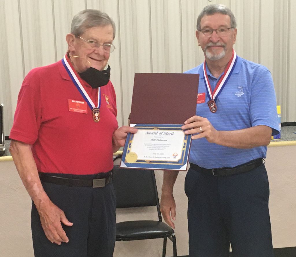 Award of Merit presentation to Sir Knight Bill Patterson by First Trustee Gary Wolfer