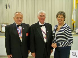 Pictured (l-r): Master of Ceremonies Bill Nosek, Event Coordinator Mike Kerwin, and Choir Direcor Lynne Border 