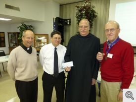 Pictured (l-r): Father Elser, Glenn Constantino, Brother Anthony Pierce, and Bob Honzik. 