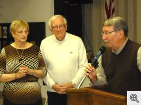 John & Carolyn recognized by Gary Wolfer