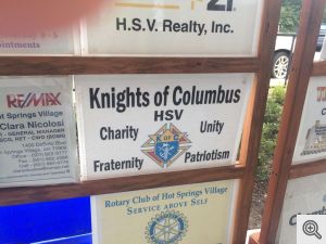 Logo acknowledging HSV Knights of Columbus as a Junior Golf sponsor.