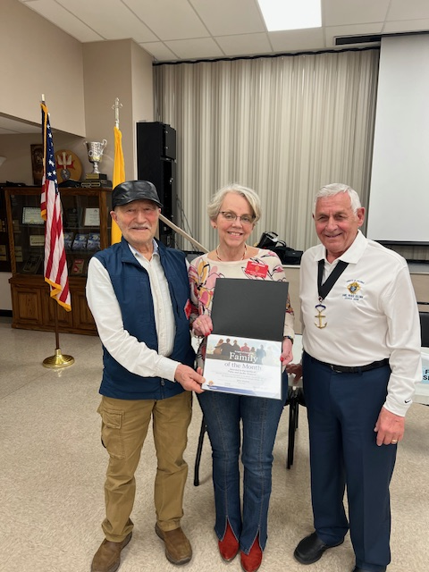 L-R Brother Knight Pietro, Jackie Tomassi and Grand Knight John Weidert